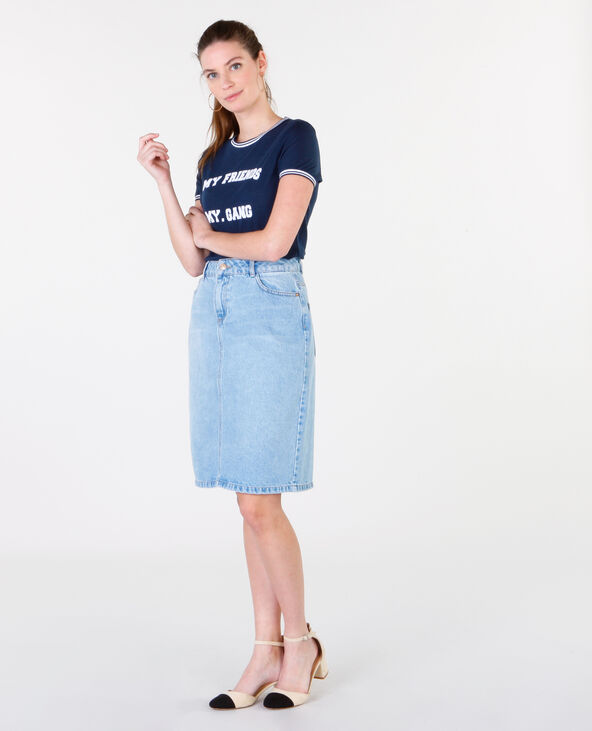 Jupe midi denim bleu - Pimkie