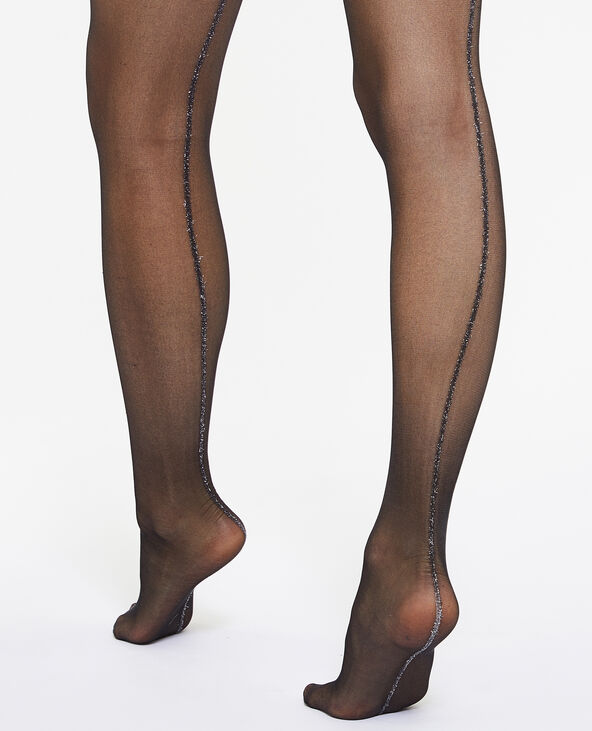 Collants avec ligne lurex noir - Pimkie