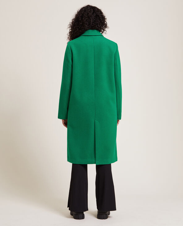 Manteau long effet drap de laine