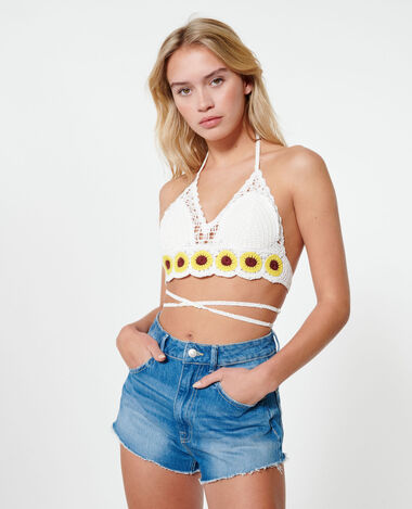 Haut de maillot de bain crochet blanc - Pimkie