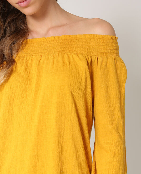 Blouse smockée orange - Pimkie