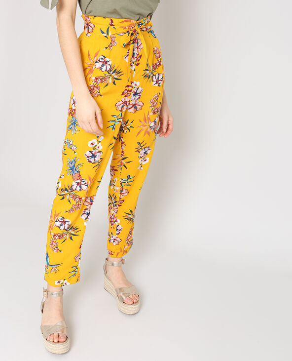 Pantalon fluide imprimé orange - Pimkie