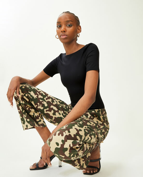 Body manches courtes décolleté dos noir - Pimkie