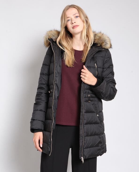 Parka longue à capuche fourrée noir - Pimkie