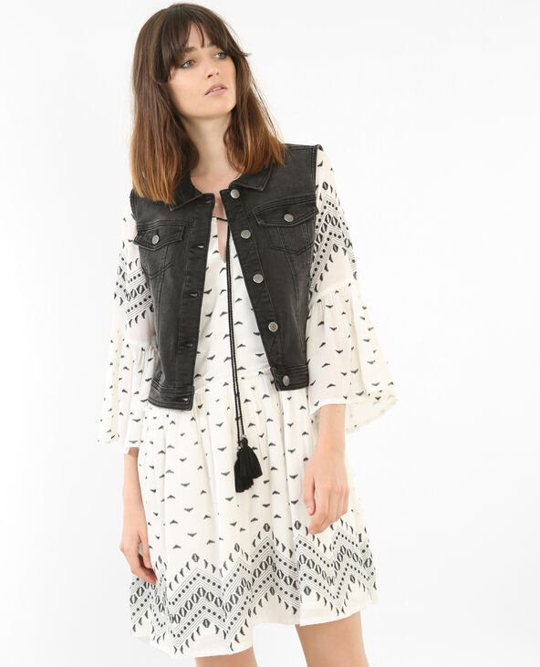Veste en jean sans manches gris foncé - Pimkie