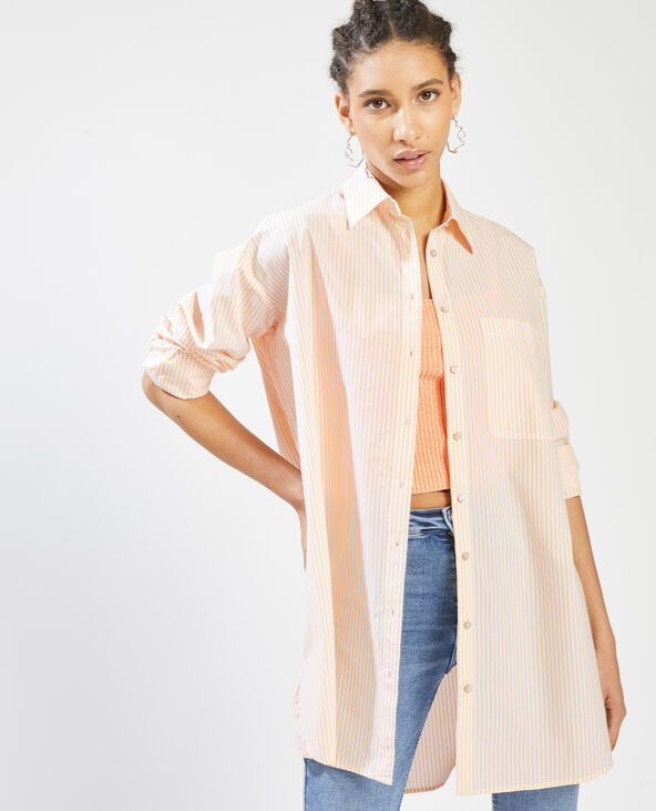 Chemise oversize rayée orange - Pimkie