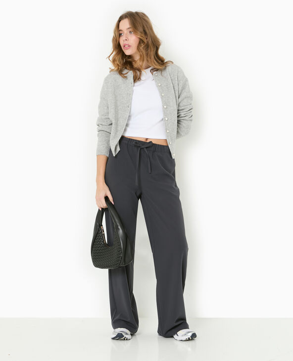 Pantalon large et fluide taille élastiquée gris - Pimkie