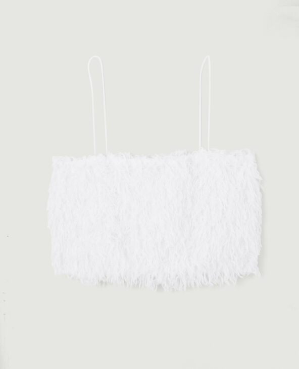 Top à plumes blanc - Pimkie