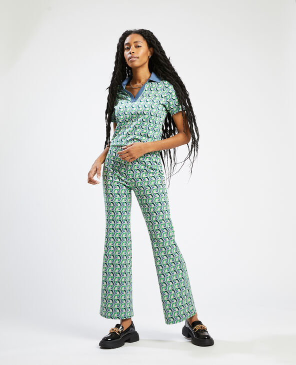 Pantalon flare vert hot sale