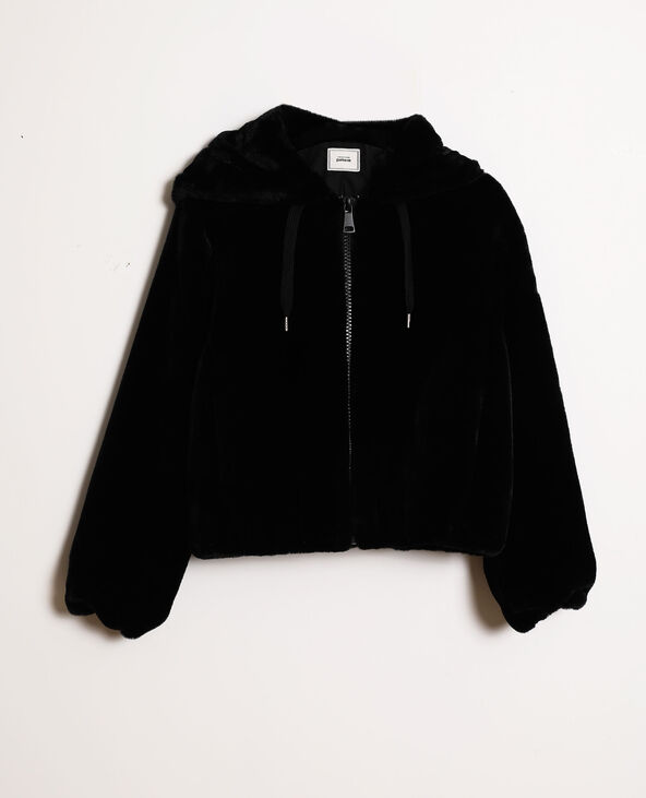 Veste en fausse fourrure noir - Pimkie