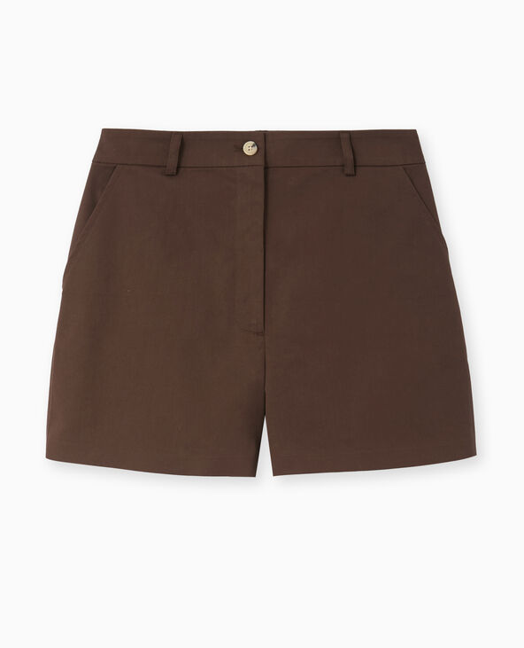 Short city en toile taille haute marron - Pimkie