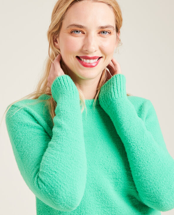 Pull maille fluffy vert - Pimkie