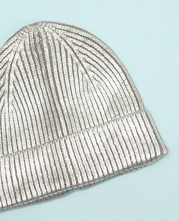 Bonnet métallisé argenté - Pimkie