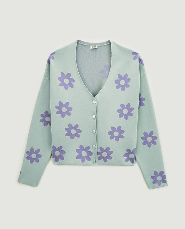 Gilet à fleurs bleu - Pimkie