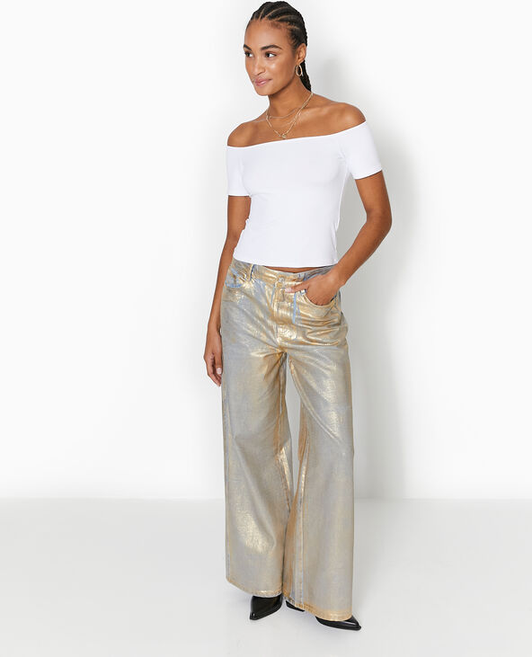 T-shirt encolure Bardot blanc - Pimkie