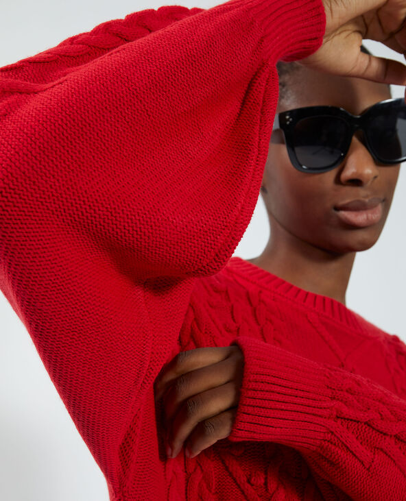 Pull maille fantaisie réglable rouge - Pimkie