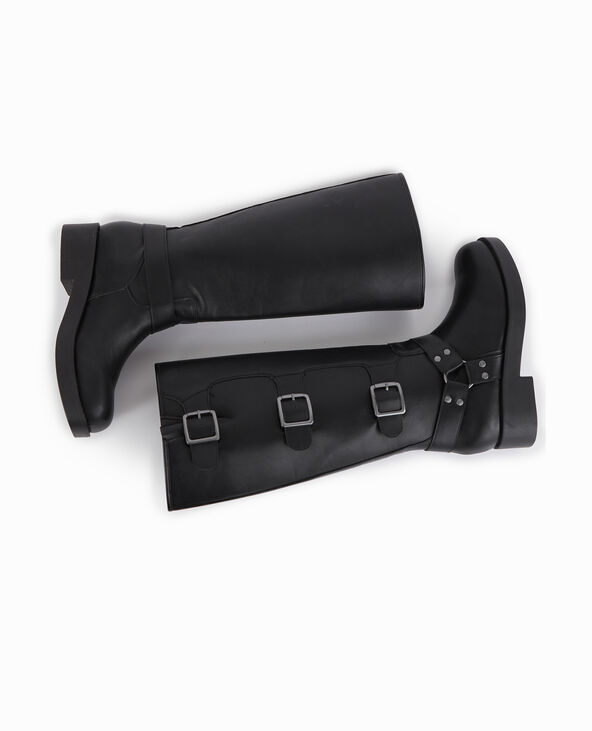 Bottes esprit motard avec brides et boucles noir - Pimkie