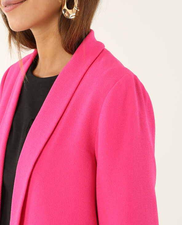 Blazer en crêpe rose fuchsia - Pimkie