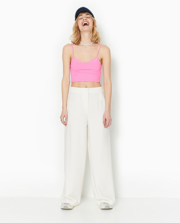 Pantalon large et droit taille haute  écru - Pimkie