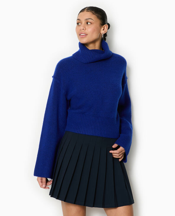 Pull col boule avec manches larges bleu électrique - Pimkie