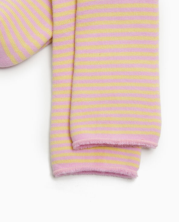 Chaussettes rayées maille bouclette intérieure rose clair - Pimkie