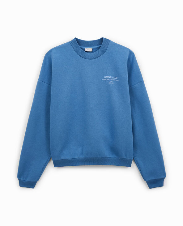 Sweat oversize avec print devant et dos bleu foncé - Pimkie