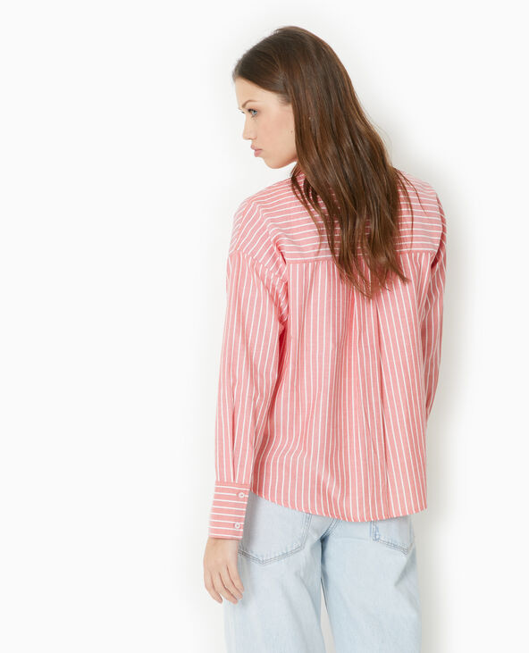 Chemise rayée ample et droite rouge - Pimkie