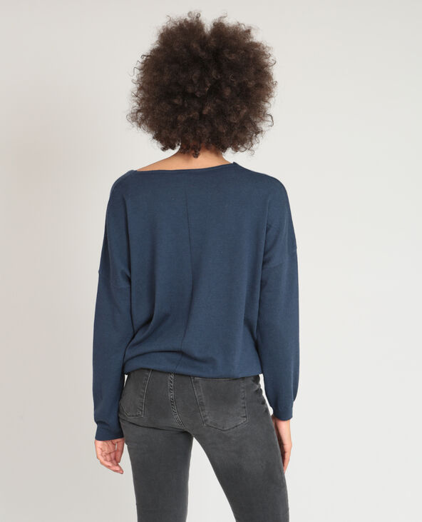 Pull à perles bleu marine - Pimkie