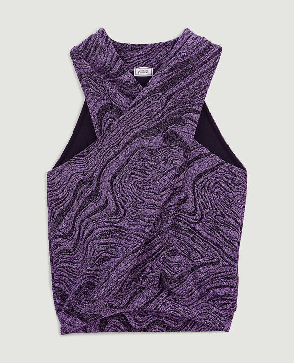 Top pans croisés maille lurex violet - Pimkie