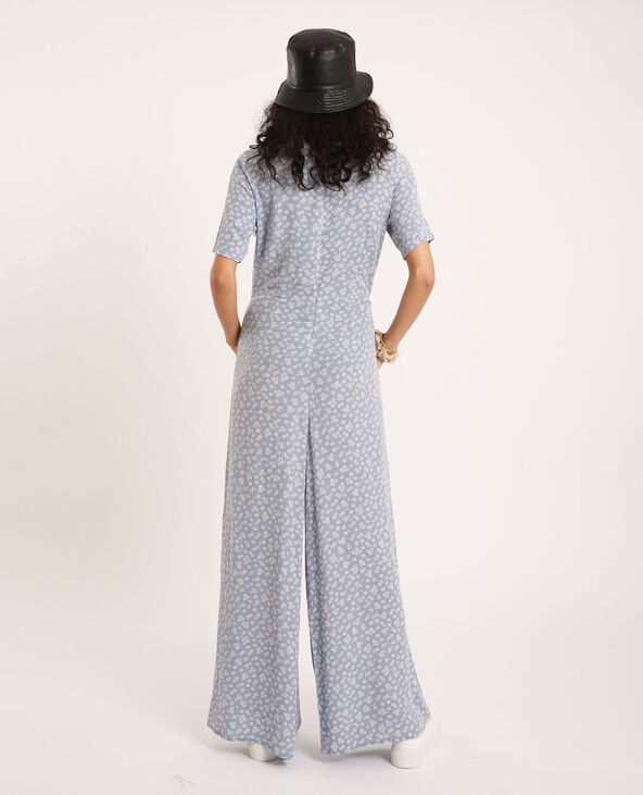 Combi-pantalon à fleurs gris - Pimkie