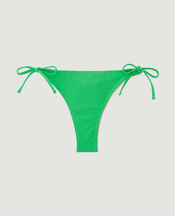 Bas de maillot tanga avec nouettes vert fluo - Pimkie