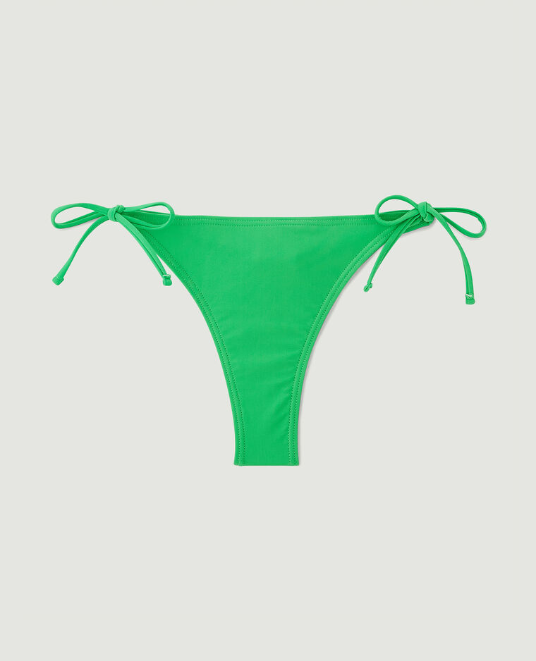 Bas de maillot tanga avec nouettes vert fluo - Pimkie