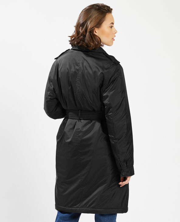 Manteau doudoune à ceinture noir - Pimkie