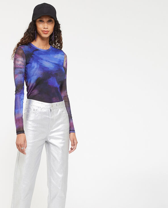 Top manches longues en tulle noir - Pimkie