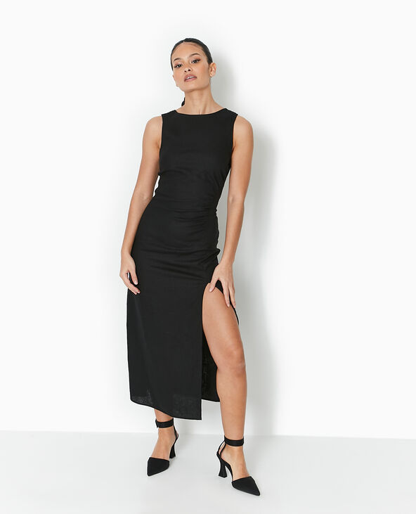 Robe longue sans manches avec dos dégagé noir - Pimkie