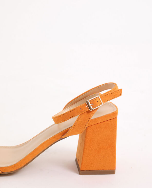 Sandales à talons carrés corail - Pimkie