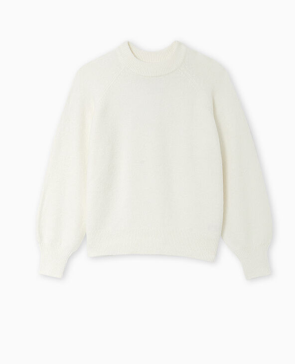 Pull oversize col rond manches raglan blanc - Pimkie