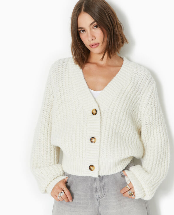 Gilet grosses mailles blanc - Pimkie