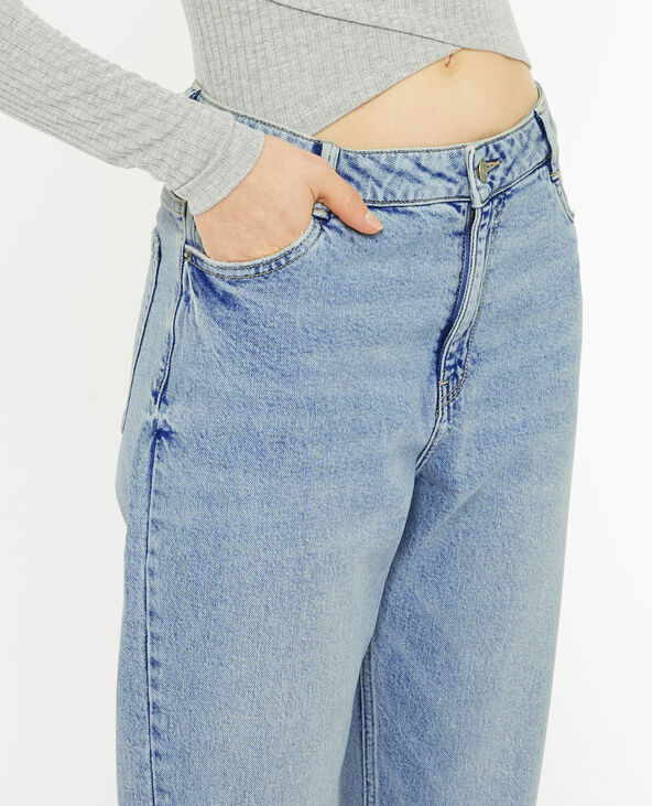 Jean mom taille haute avec élasthane bleu clair - Pimkie