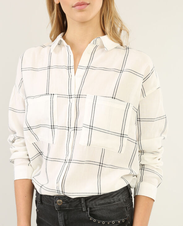 Chemise à carreaux blanc - Pimkie