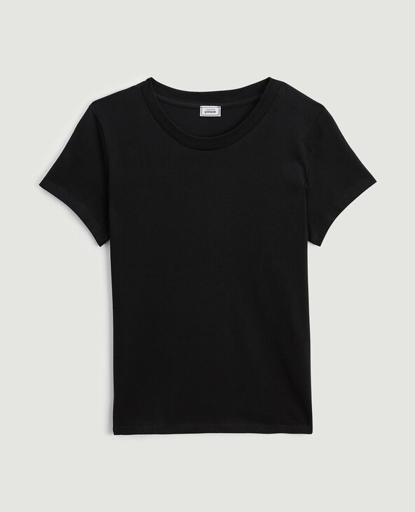 T-shirt basique col rond noir - Pimkie