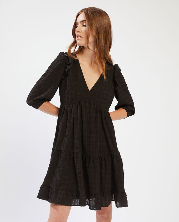 Robe fluide volantée noir - Pimkie