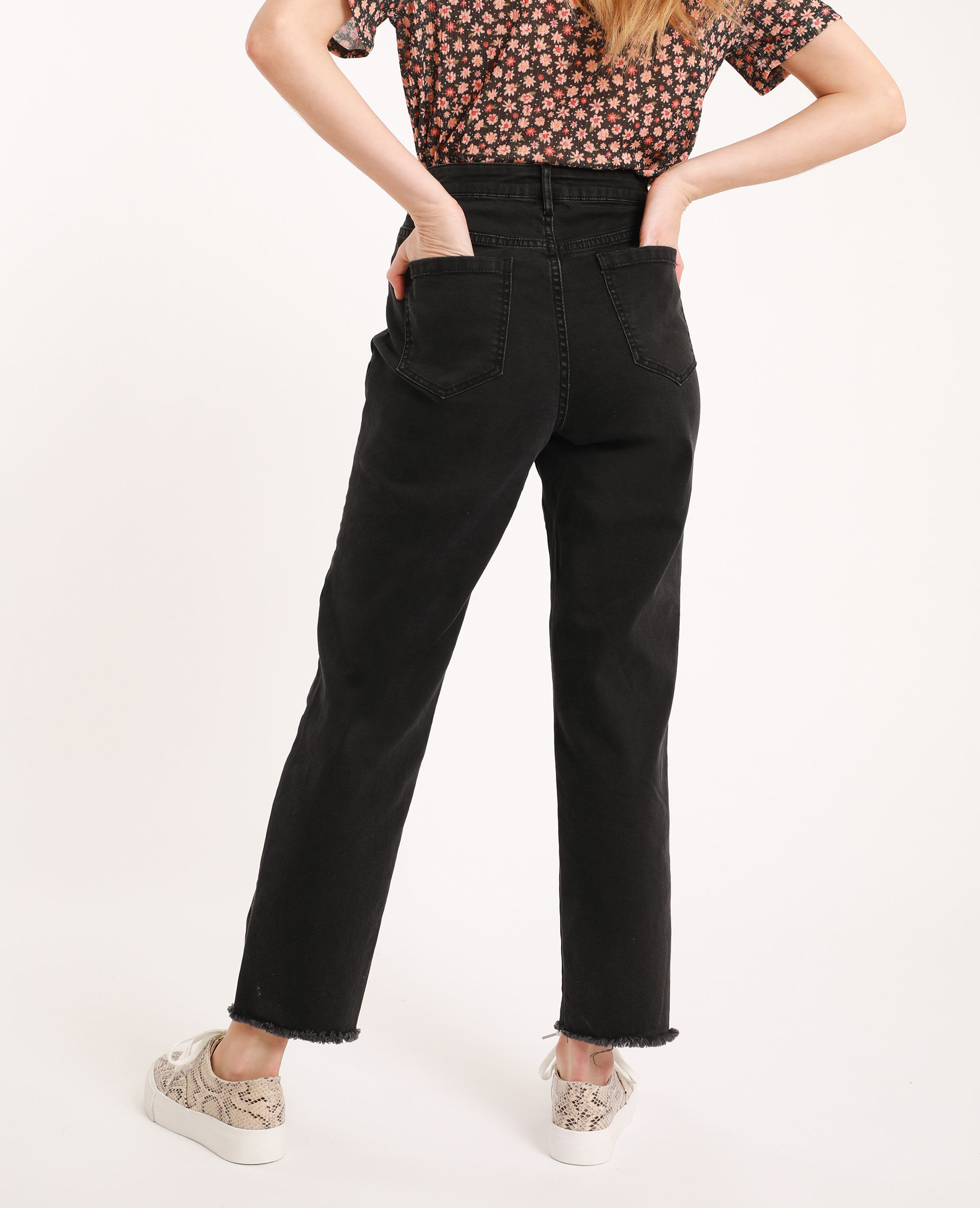 Jean straight high waist noir - 141068899A08 | Pimkie