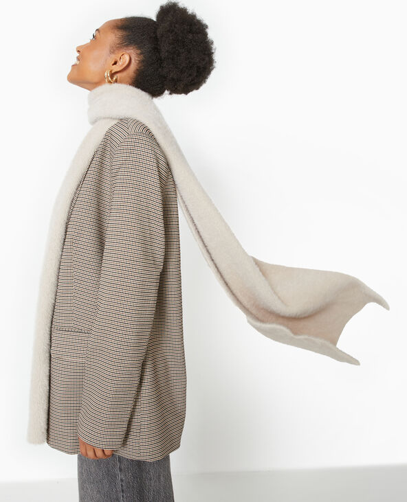 Echarpe en maille fluffy ultra douce beige - Pimkie