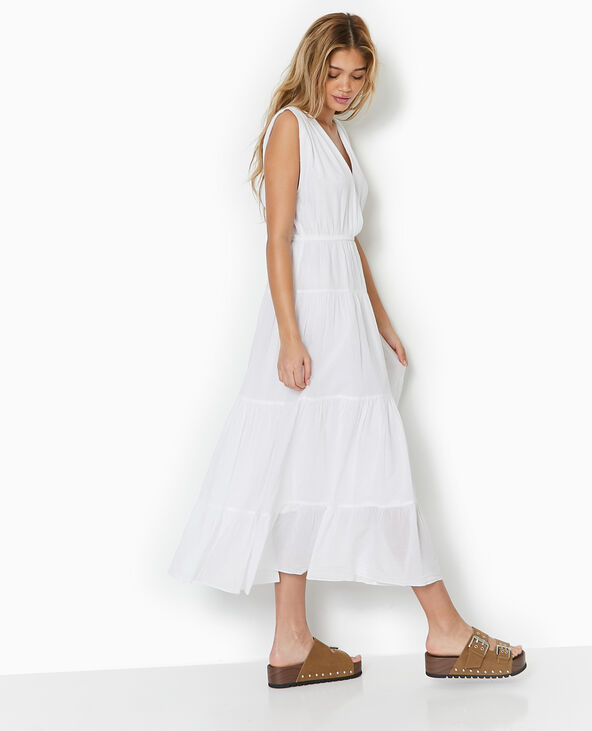 Robe longue et evasee en voile de coton