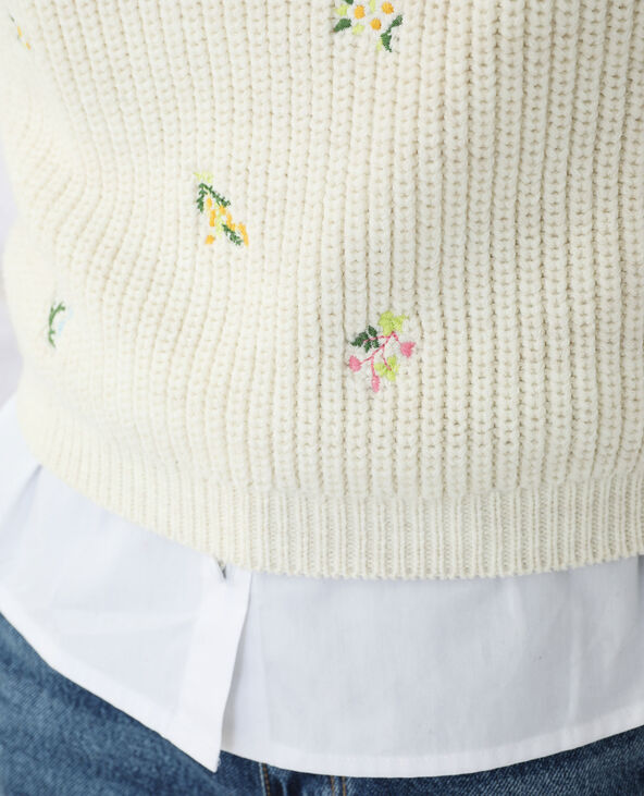 Pull sans manches fleuri blanc - Pimkie