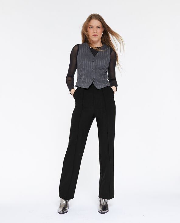 Pantalon droit avec coutures pincées noir - Pimkie