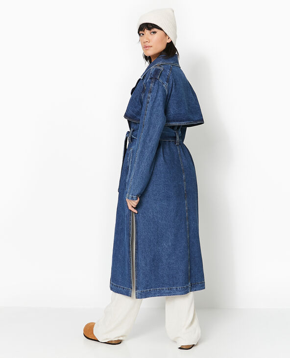 Trench long en jean bleu - Pimkie
