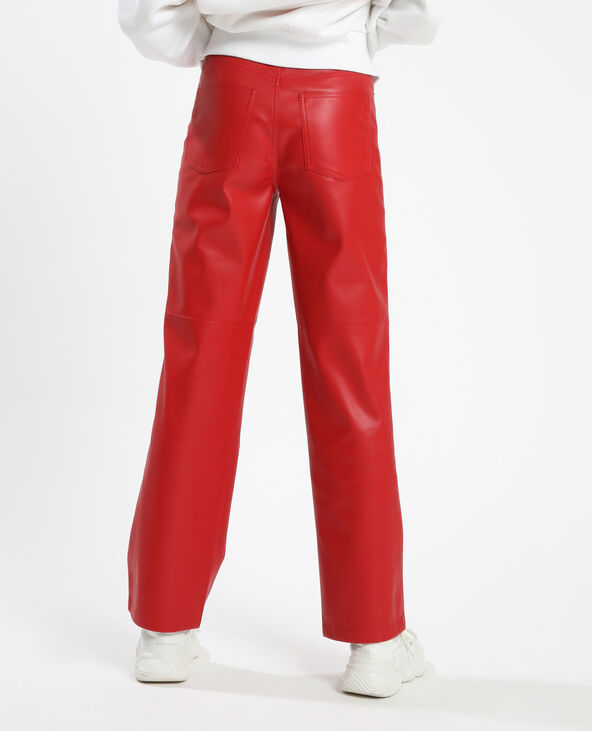 Pantalon simili rouge outlet