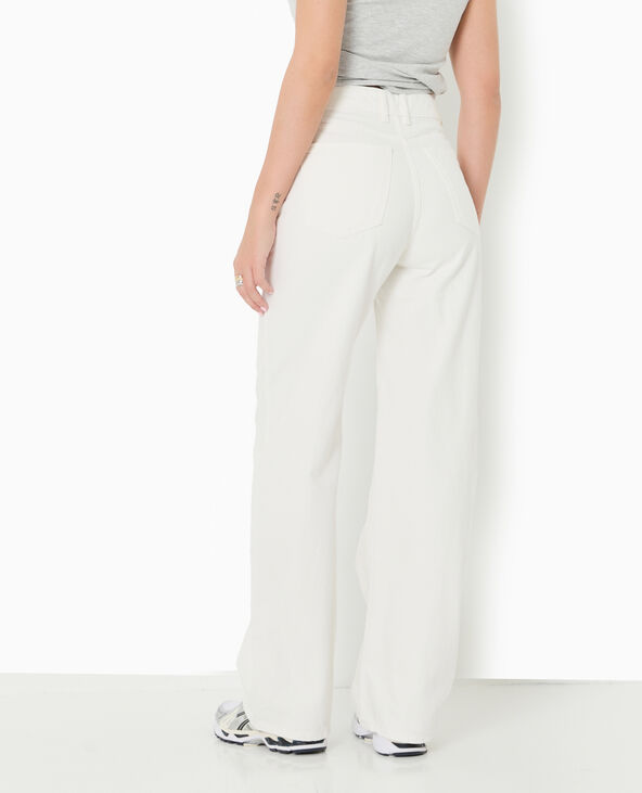 Jean wide extra long taille haute blanc - Pimkie